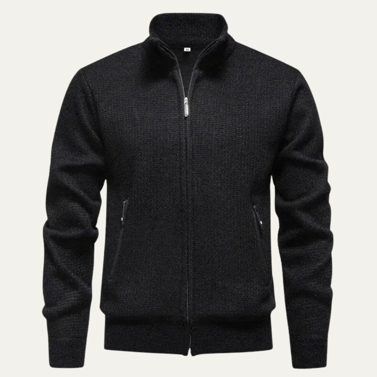 Relaxed Fit Men's Knit Zip Up Cardigan Sweater
