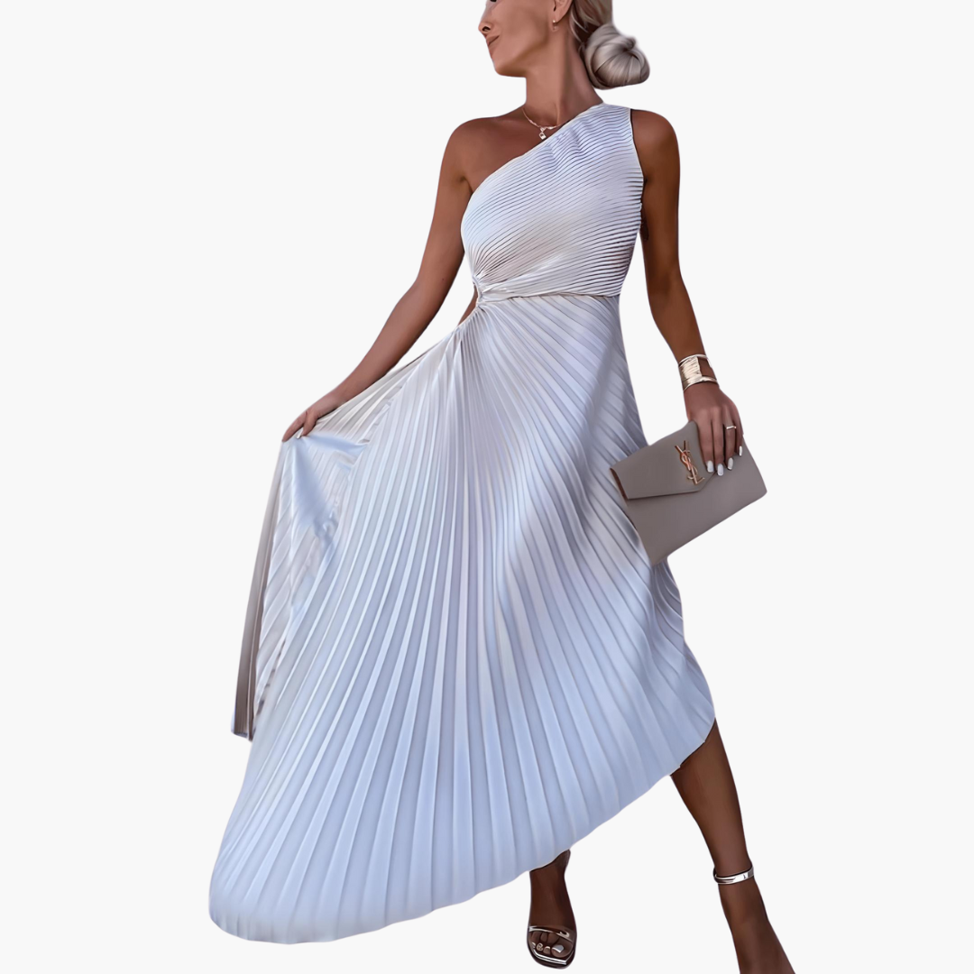 Chic One Shoulder Mini Evening Dress for Ladies