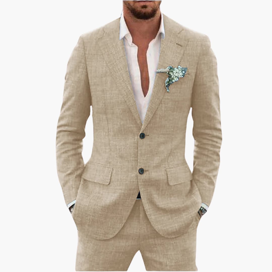 Classic Two Button Mens Suit Jacket Pants