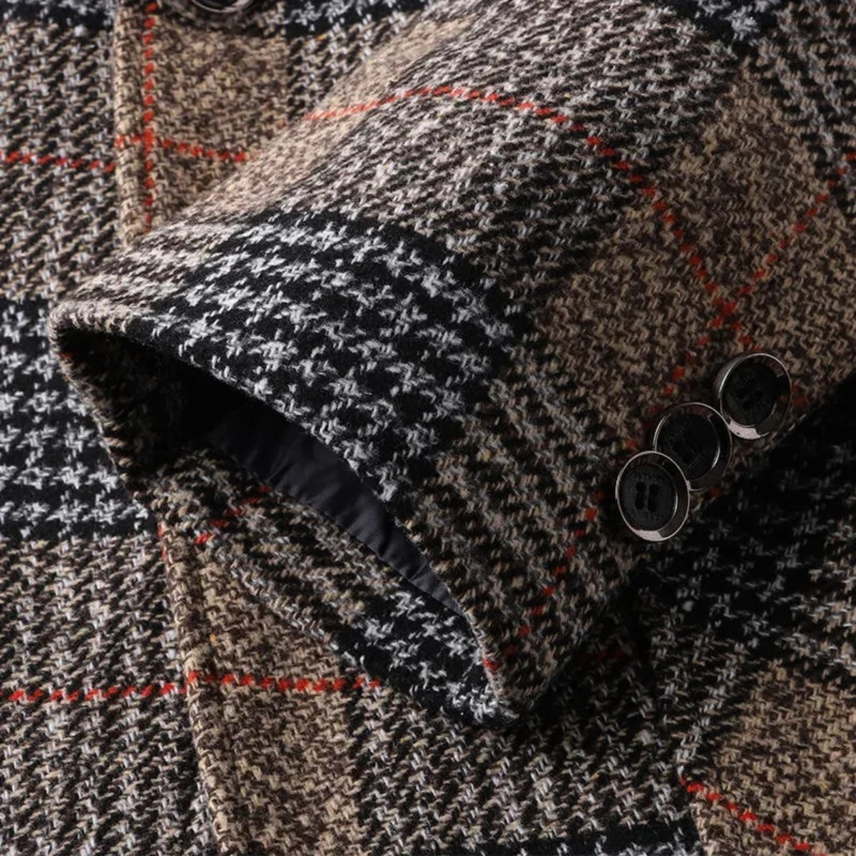 Stylish Mens Plaid Tweed Blazer Suit Jacket