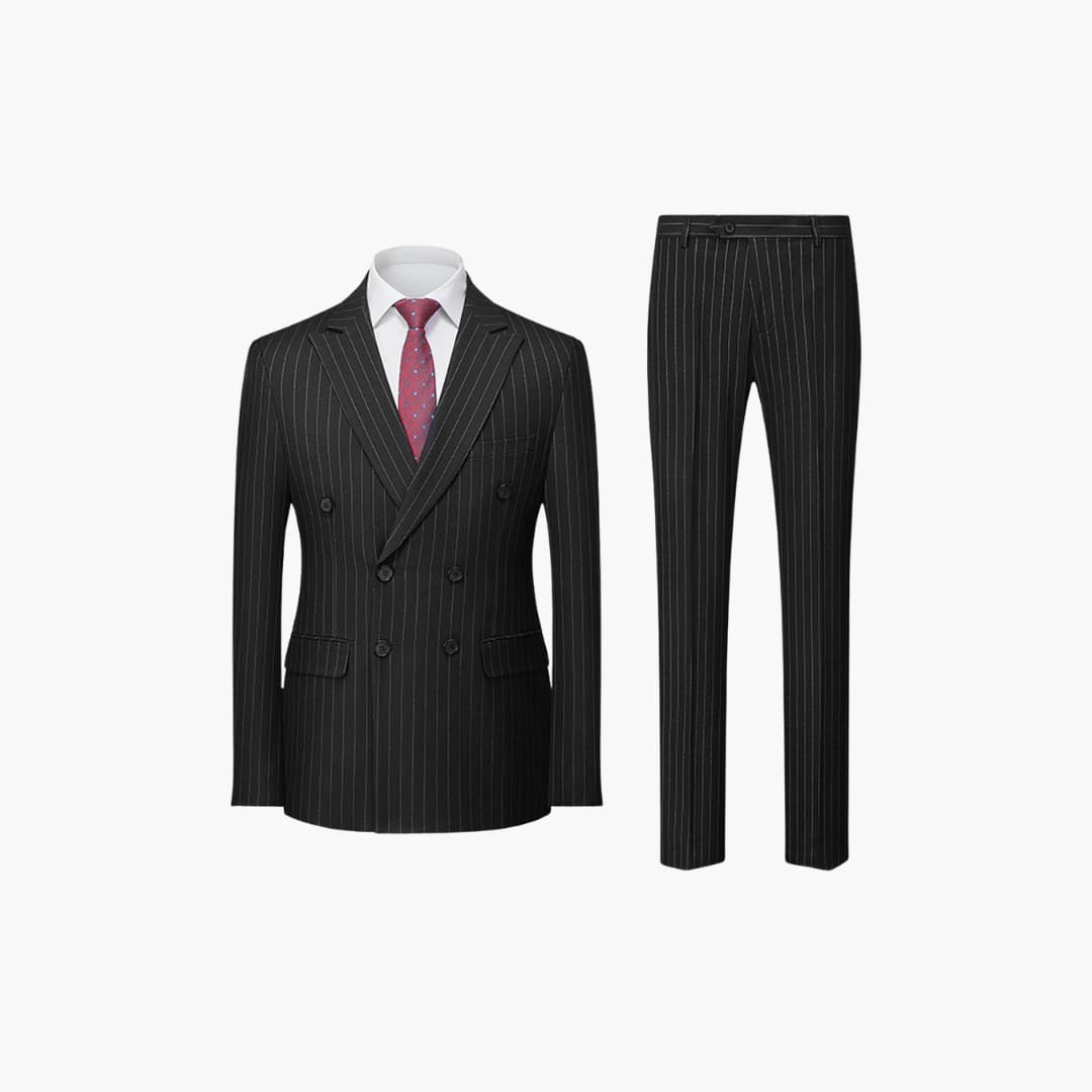 Classic Mens Slim Fit Pinstripe Suit - Olytrend