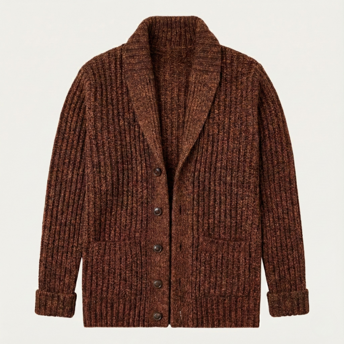 Thick Knit Men's Shawl Collar Sweater Cardigan