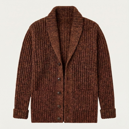 Thick Knit Men's Shawl Collar Sweater Cardigan