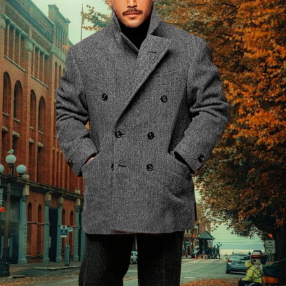Classic Men's Tweed Wool Winter Blazer Coat