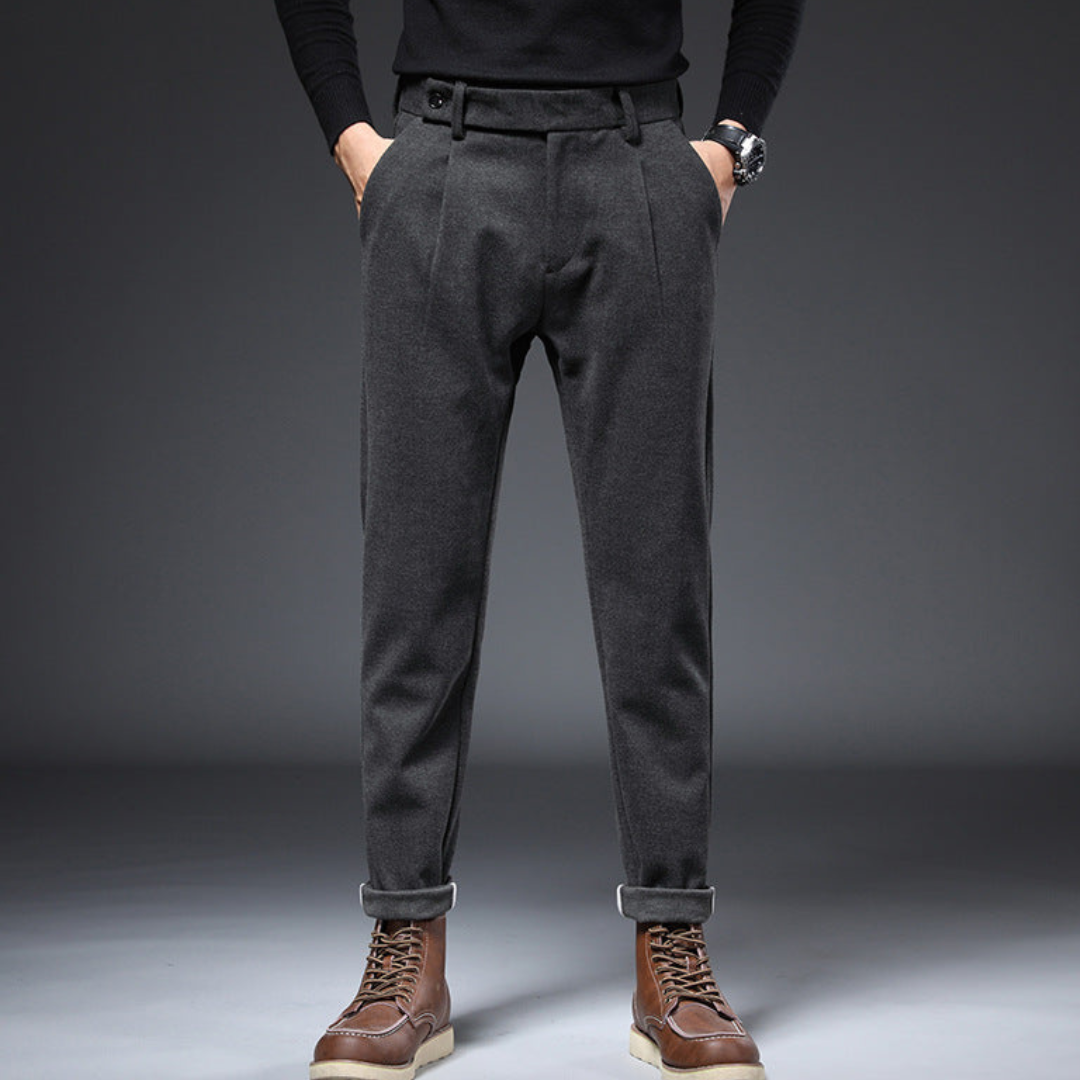 Slim Fit Pleated Dress Trousers