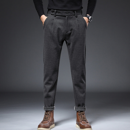 Slim Fit Pleated Dress Trousers