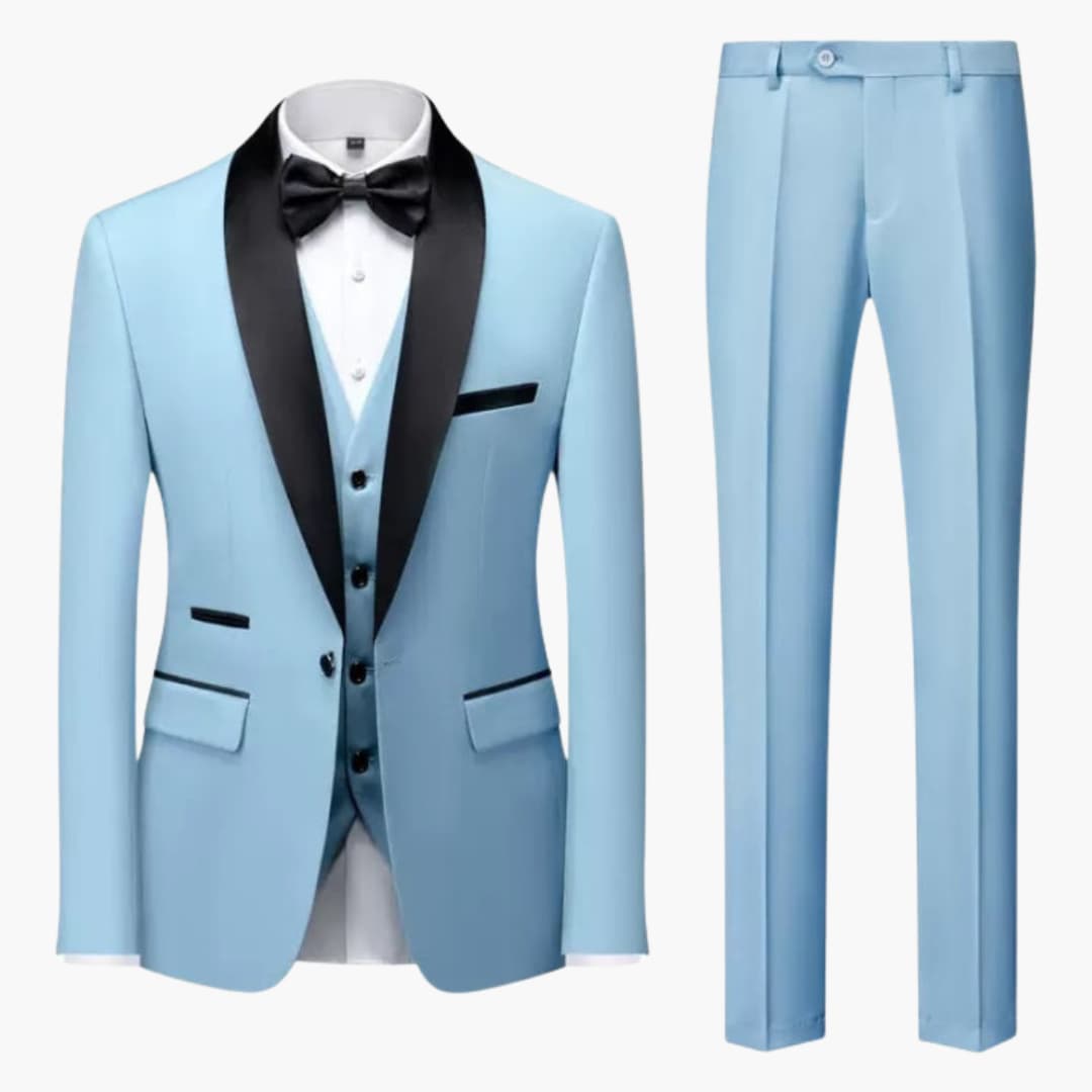 Classic Men's 3 Piece Suit with Shawl Collar