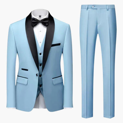 Classic Men's 3 Piece Suit with Shawl Collar