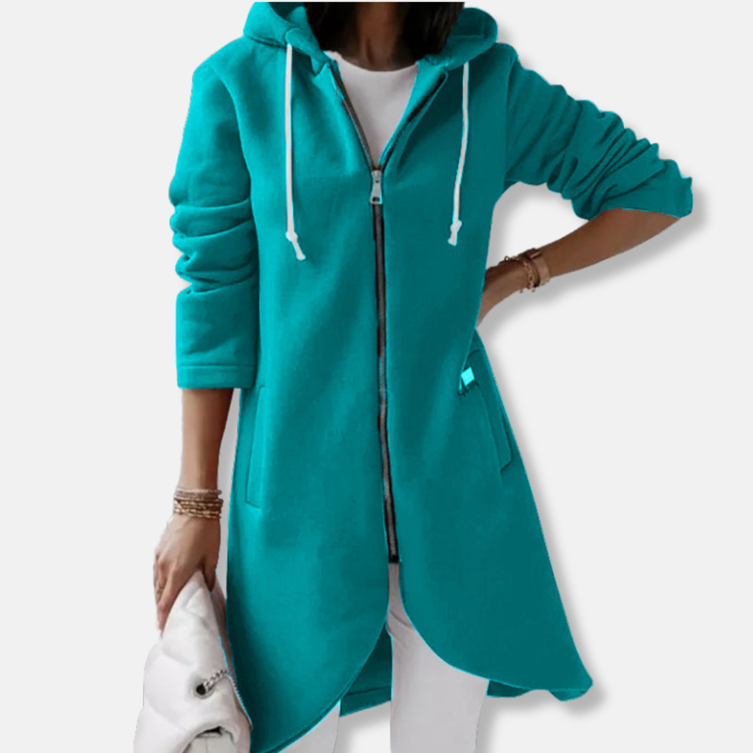 Casual Women's Hoodie Jacket with Zip Front