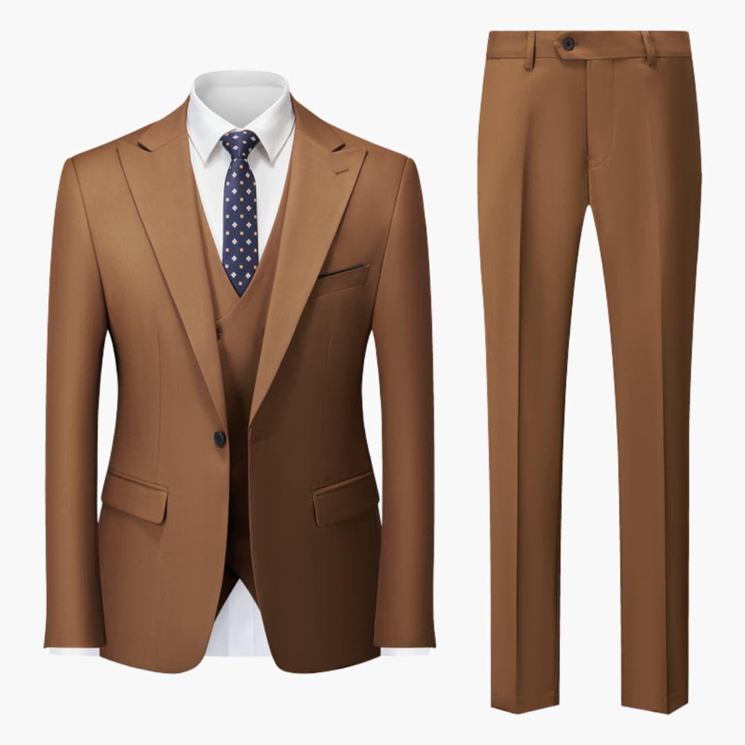 Classic Tailored Fit Men's 3 Piece Business Suit