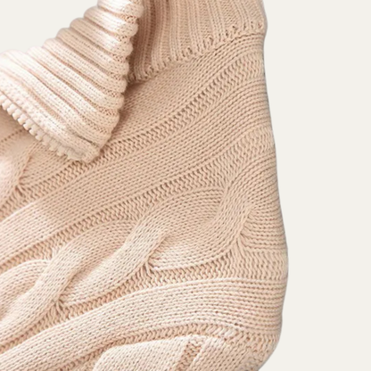 Cozy Mens Cable Knit Half Zip Cotton Sweater