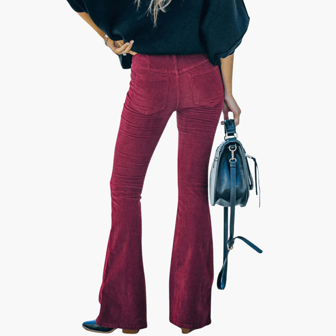 Classic High Waisted Wide Leg Corduroy Pants