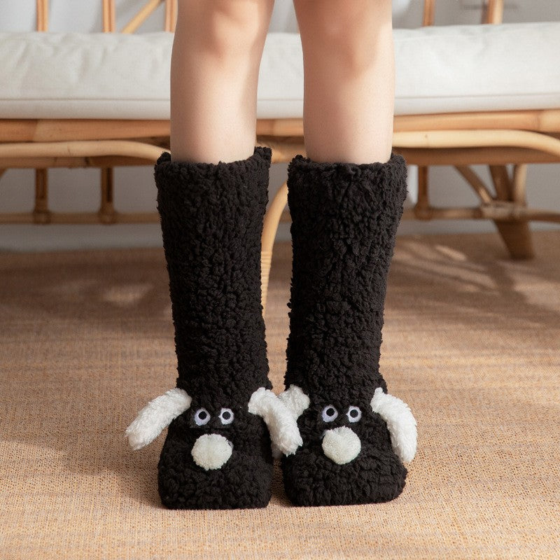 Cozy Fuzzy Socks with Cute Dog Design