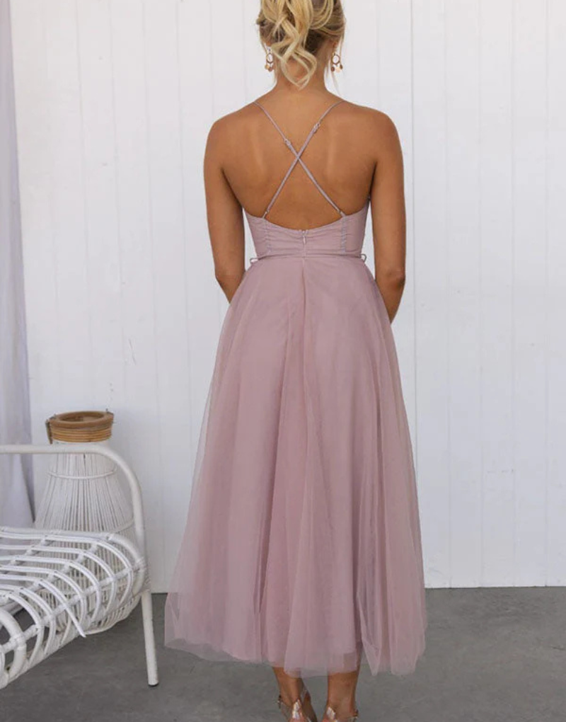 Women's Breathable Tank Maxi Dress with V Neck