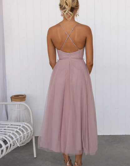 Women's Breathable Tank Maxi Dress with V Neck