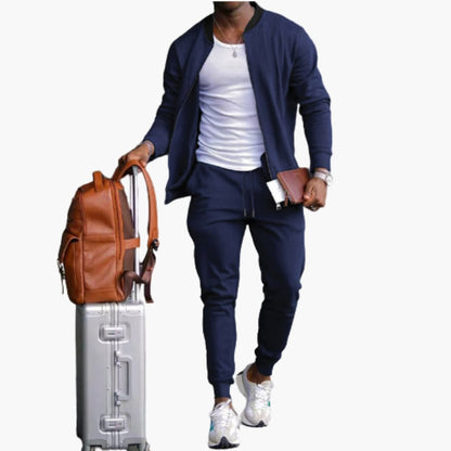 Men's 2-Piece Tracksuit with Zipper Jacket and Pants