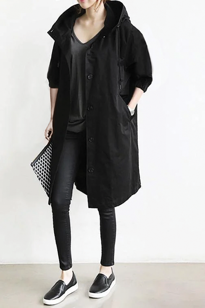 Classic Water Repellent Hooded Trench Coat