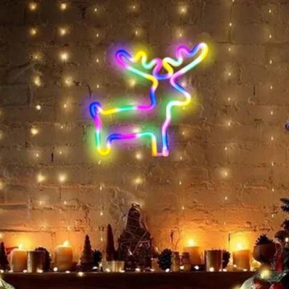 Colorful Holiday Tree Light Sign