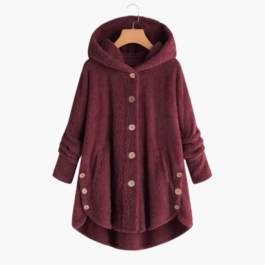 Ladies' Hooded Coat with Button Front