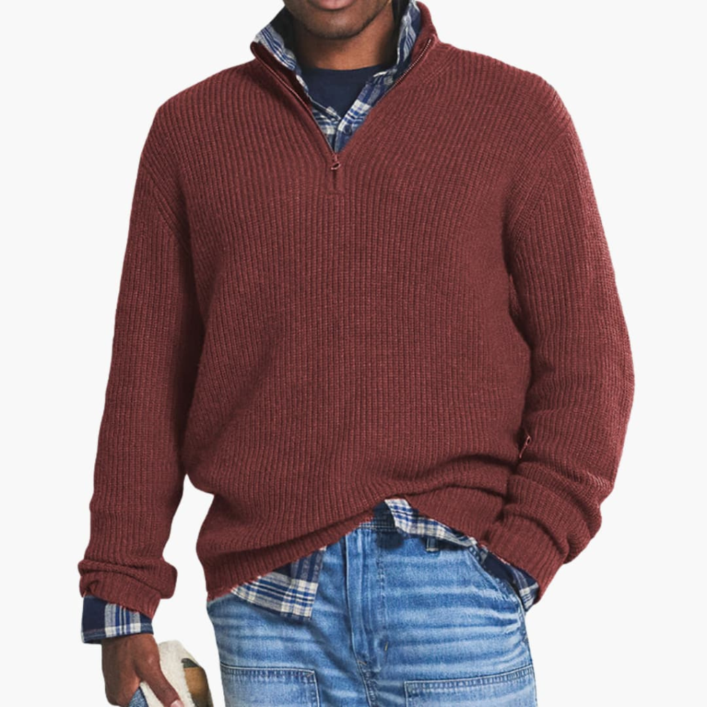 Men's Textured Crew Neck Sweater