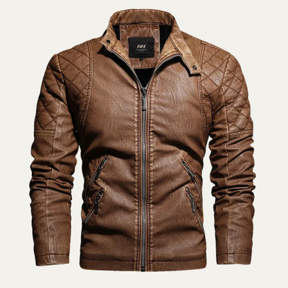Slim Fit Classic Men's Leather Biker Jacket