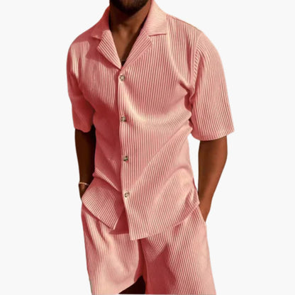Men's Breathable Short Sleeve Summer Shirt Set