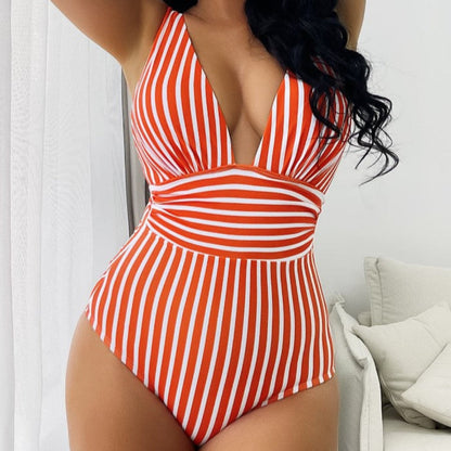 Women's Classic Stripe One Piece Swimsuit