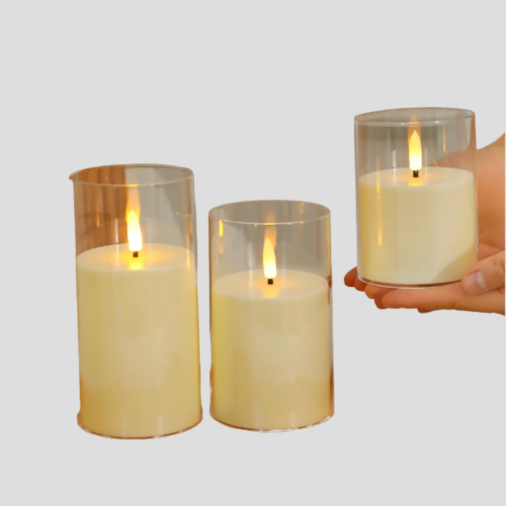 Warm White Flameless Candle Set