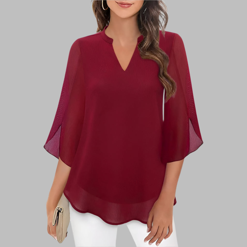 Sunny Floral V Neck Short Sleeve Top