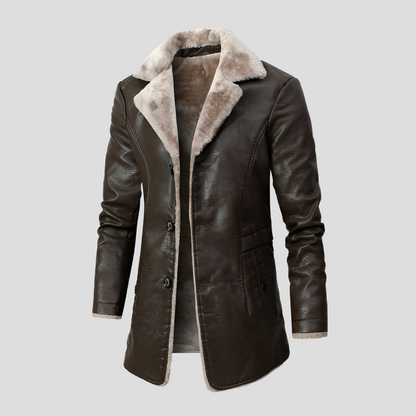 Warm Faux Fur Lined Leather Jacket