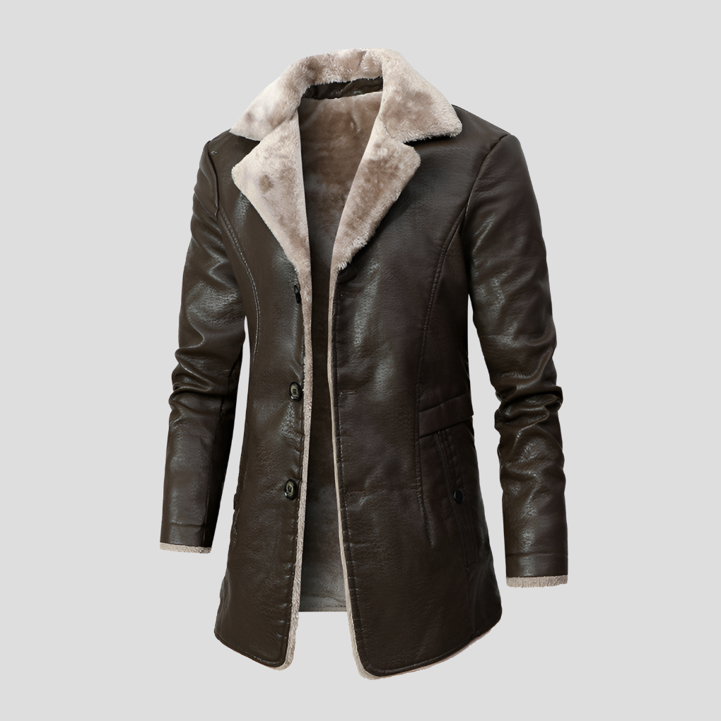 Warm Sheepskin Leather Jacket
