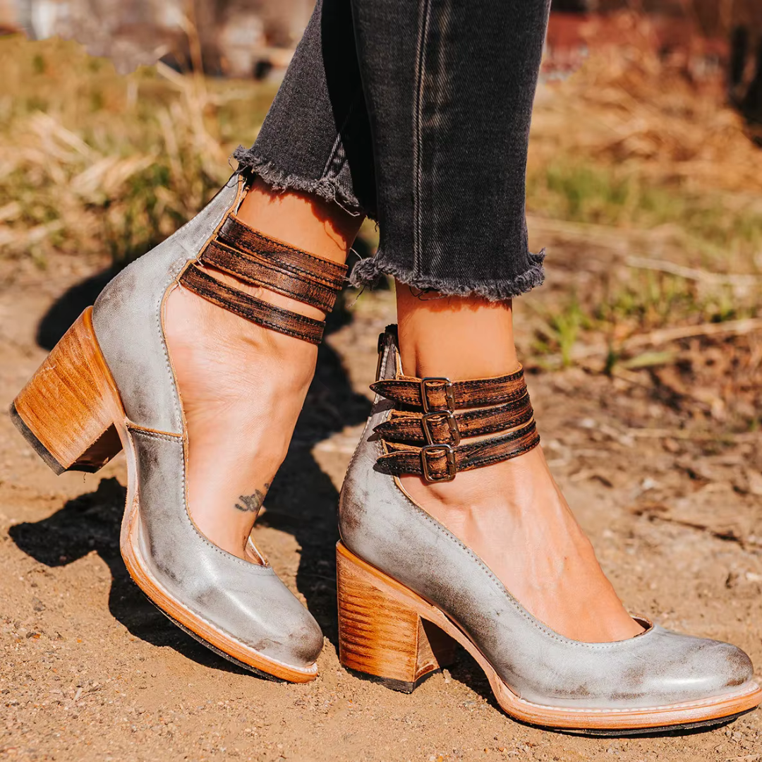 Classic High Heel Ankle Strap Shoes