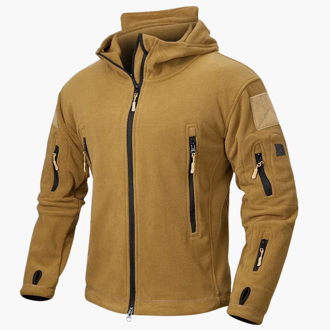 Waterproof Hooded Coat with Zip Pockets for Men