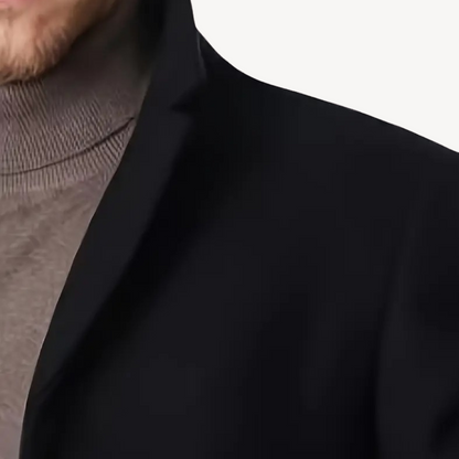 Stylish Men's Black Trench Coat