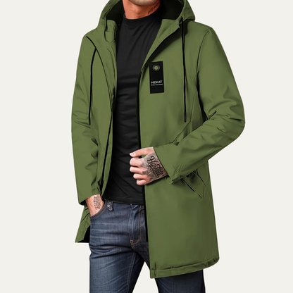 Men's Slim Fit Hoodie Jacket with Drawstring Waist