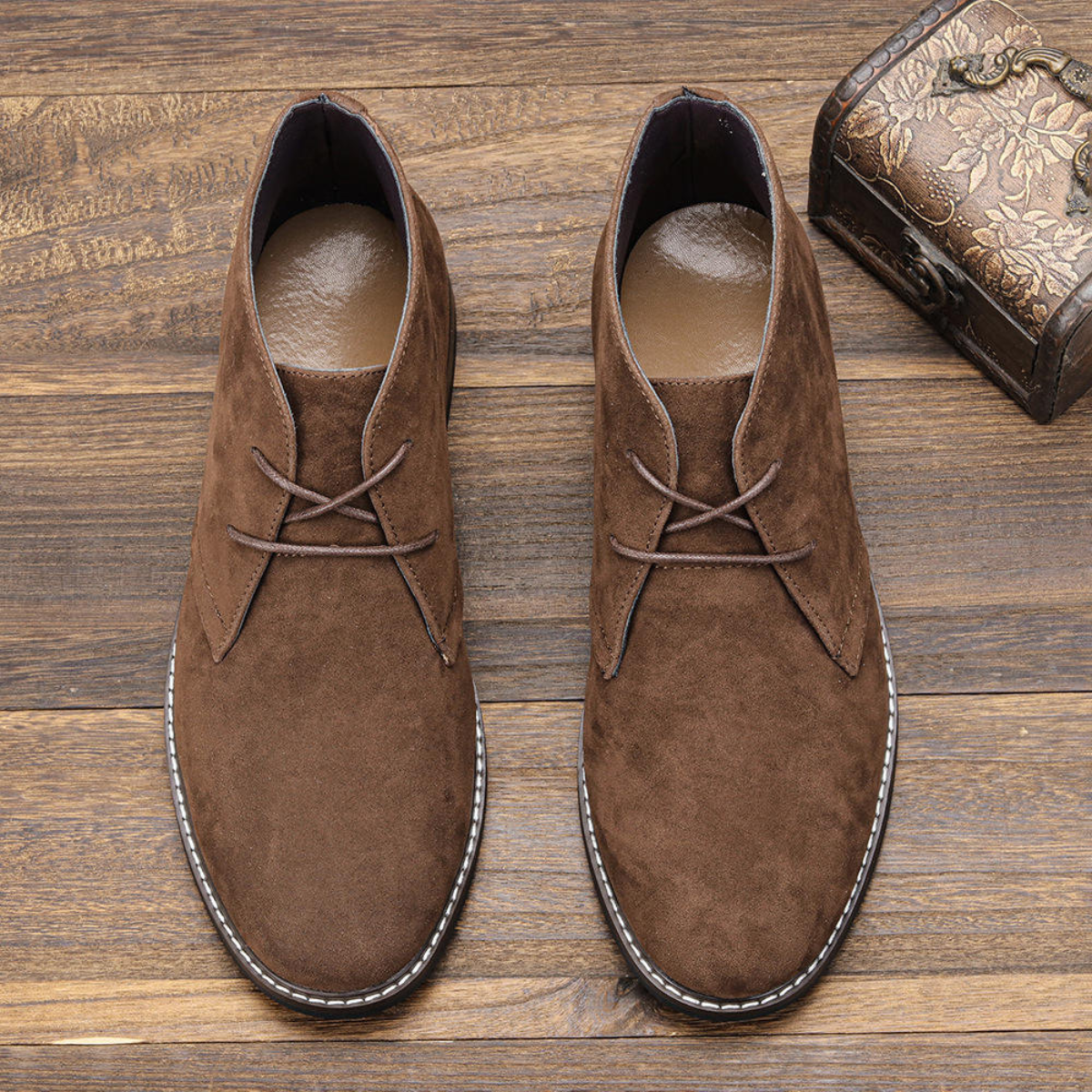 Men's Brown Suede Lace Up Chelsea Boots