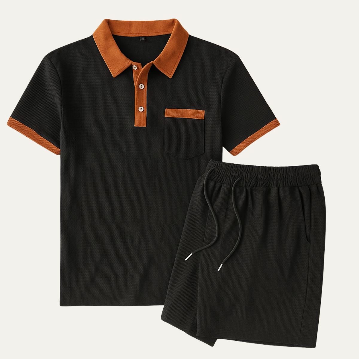 Classic Cotton Polo Shorts Set for Men