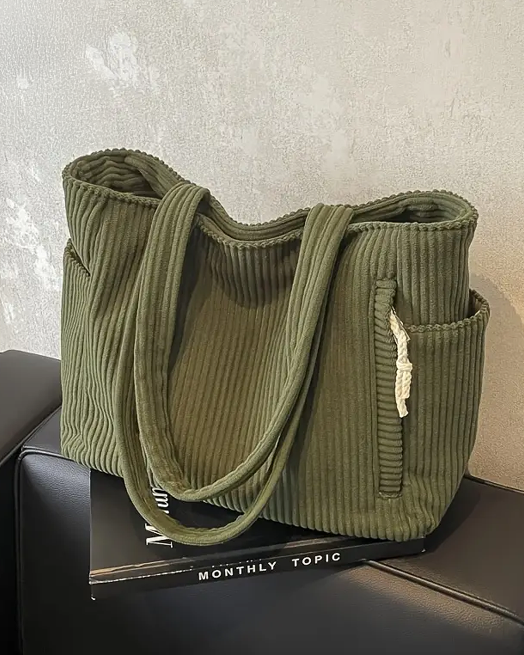 Rustic Textured Canvas Shopper Bag