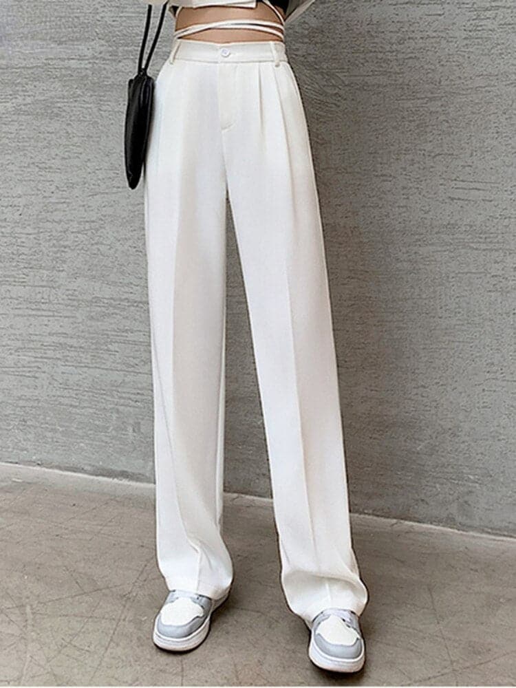 Classic High Waisted Wide Leg Pants for Women