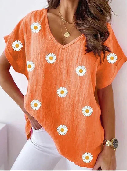 Relaxed Fit Floral Graphic Tee Shirt