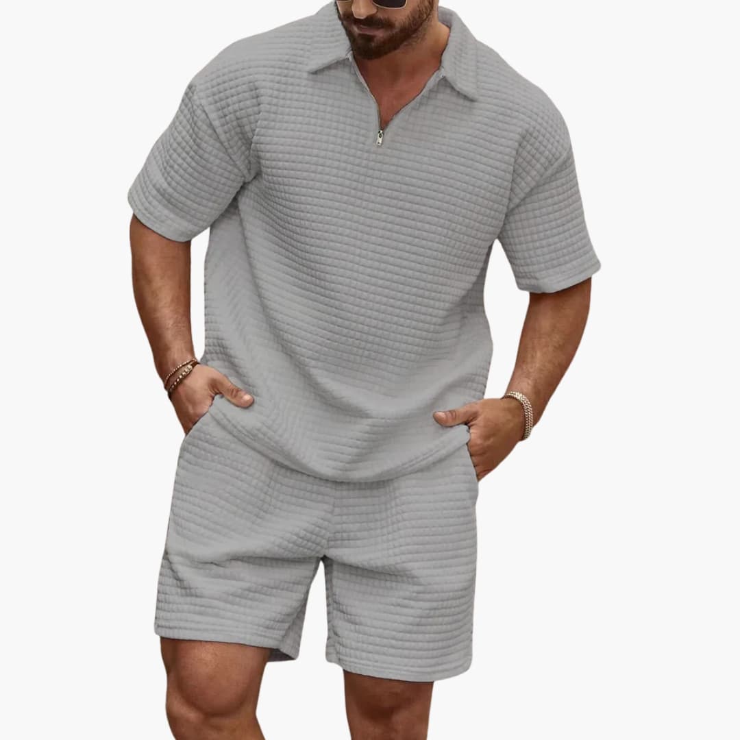 Men's Quilted Two-Piece Tracksuit - Olytrend