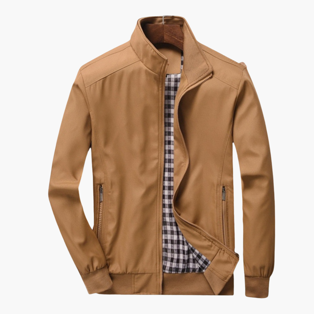 Men's Zip Up Bomber Jacket with Side Pockets
