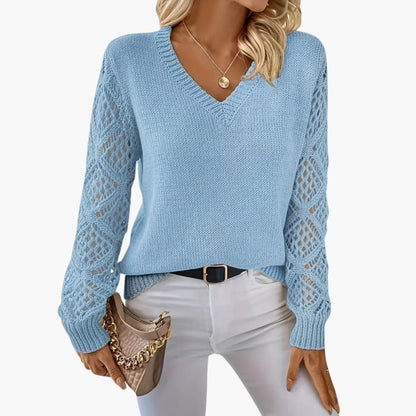Soft Women's V-Neck Long Sleeve Knit Sweater