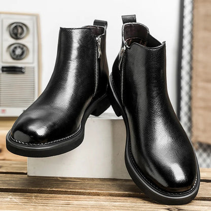 Classic Men's Chelsea Brown Leather Boots