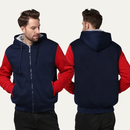 Warm Men's Fleece Zip Up Hoodie Jacket