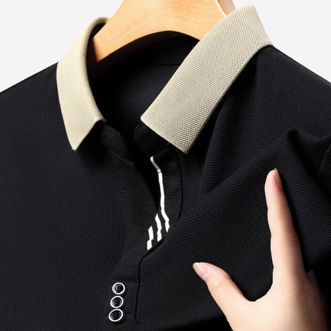 Relaxed Fit Mens Long Sleeve Polo Shirt