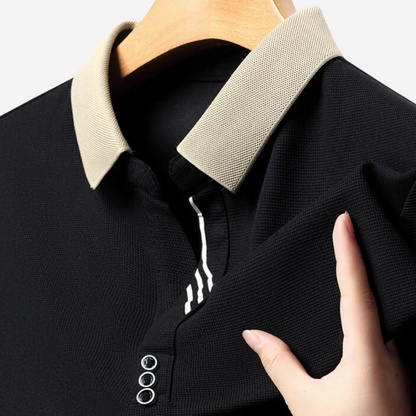 Relaxed Fit Mens Long Sleeve Polo Shirt