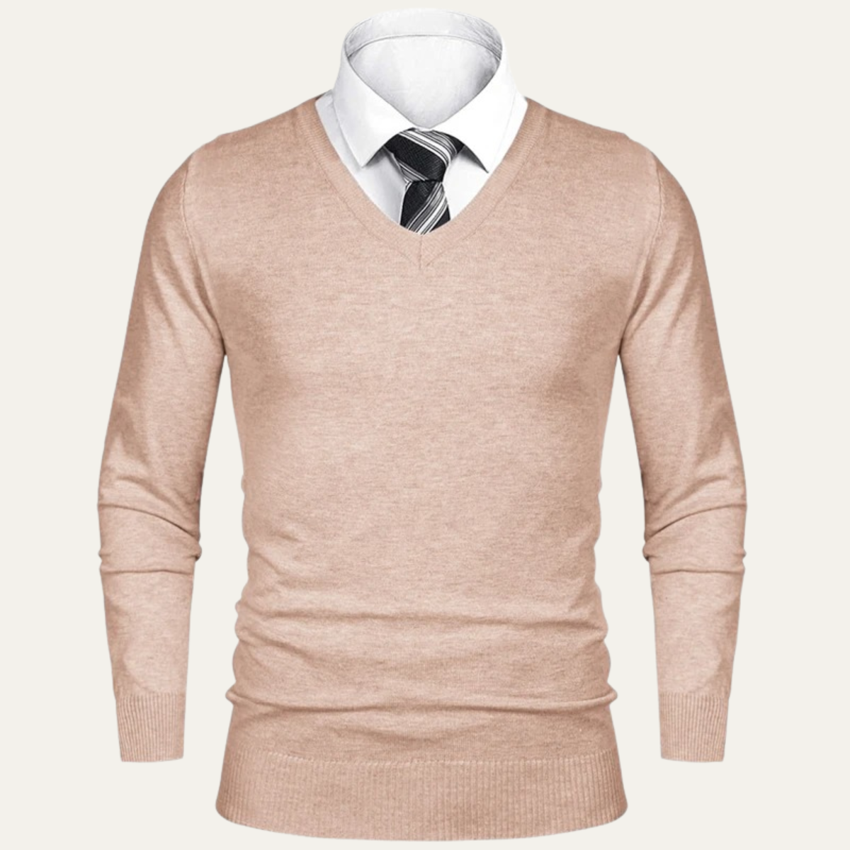 Men's Fine Gauge Merino V Neck Wool Sweater