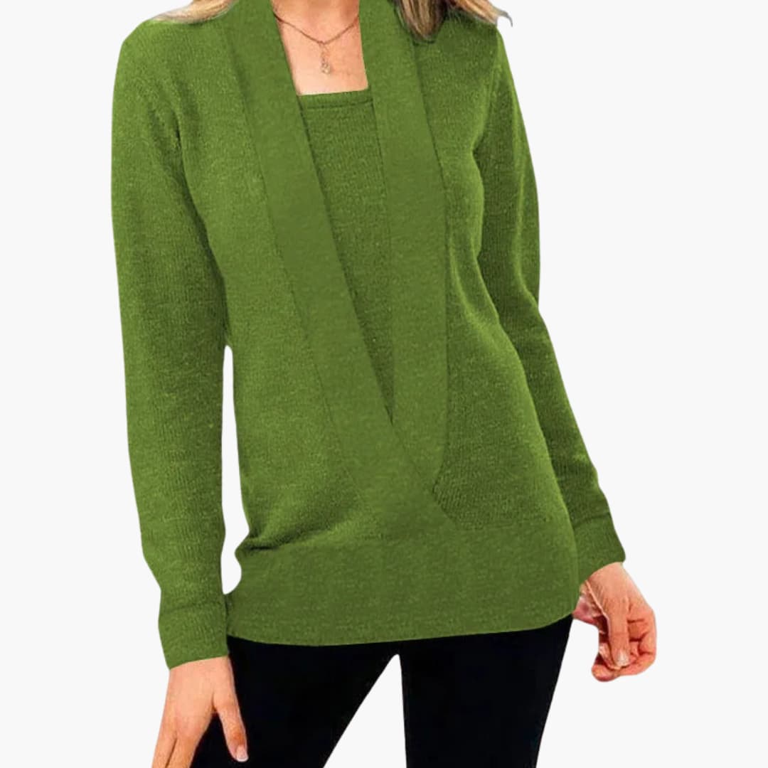 Ladies' V-Neck Long Sleeve Winter Sweater