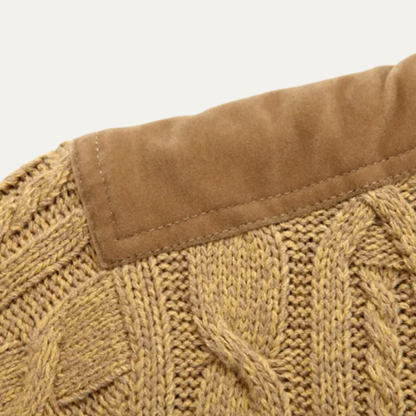 Warm Mens Wool Blend Fleece Lined Cardigan